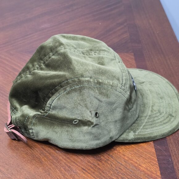 FW18 Supreme Velvet Camp Cap Olive Hat Green Box Logo Made In USA - Picture 2 of 3
